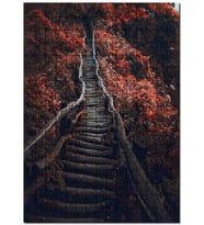 Cakapuzzle Ormanda Ahşap Köprü Görseli Puzzle Yapboz MDF (Ahşap) (120 Parça)