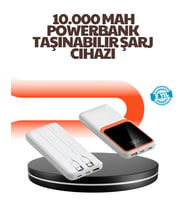 Taşınabilir 10000 mAh Powerbank – Dijital Göstergeli, Type-C ve USB Çıkışlı