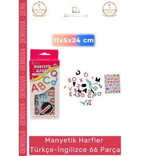 #Harfler Manyetik Alfabe Mıknatıslı Eğitici Harf Seti Buzdolabı Yazı Tahtası Türkçe İngilizce 66 Par