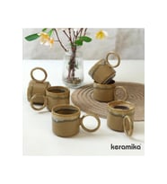 Stackable Çay Fincanı, Halka Kulplu, 8cm – Modern ve Şık Tasarım