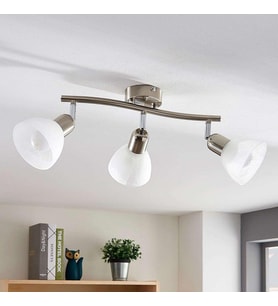 Rsylight 3 Lü inox  180 Derece Hareketli Beyaz Camlı Modern Dekoratif Avize
