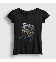 Presmono Kadın Siyah Power Of The Night Savatage T-Shirt 551112tt