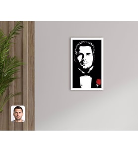 BK Gift Kişiye Özel Godfather Baba Tasarımlı Dekoratif Ahşap Beyaz Çerçeveli Tablo-20