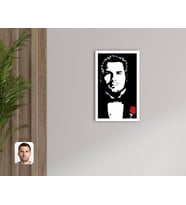 BK Gift Kişiye Özel Godfather Baba Tasarımlı Dekoratif Ahşap Beyaz Çerçeveli Tablo-20