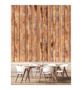 Dreamwall Ahşap Versace Lambri Desenli Isı Ve Ses Yalıtımlı Sağlıklı Tekstil Duvar Kağıdı (Kahverengi)