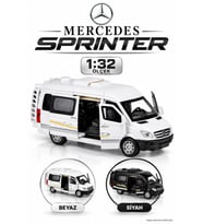 1:32 Mercedes Sprinter Işıklı Metal Çek Bırak Oyuncak Minibüs Karavan