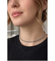 Oval Model Choker Çelik Zincir Kolye Choker Serisi