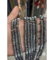 Hematit Taşı Fasetli Kesim Parlak Gümüş 8x3mm Doğal Taş Dizi