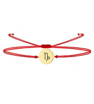 Alberaccessories, Oğlak Burç, 925 Ayar Gümüş, Astroloji Tasarım, Kırmızı Şans Burç Bileklik