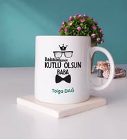 Babalar Günü Hediyesi Babaya Hediye - 2 - Kupa Bardak ve Taş Bardak Altlığı Hediye Seti