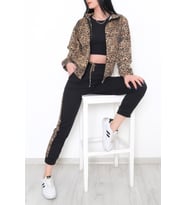 Leopar Fermuarlı Takım Siyah - 10449.5238.