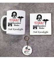 Tıbbi Görüntüleme Teknikeri Kupa Bardak Altlık ve Anahtarlık Hediye Seti (Model 1)