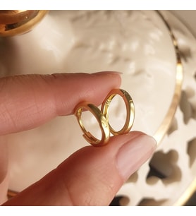 Vaoov 925 Ayar Gümüş Küçük Halka Küpe (Gold)