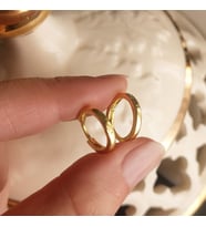 Vaoov 925 Ayar Gümüş Küçük Halka Küpe (Gold)