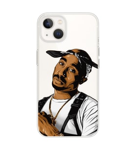Iphone 14 Uyumlu Tupac Tasarımlı Şeffaf Telefon Kılıfı