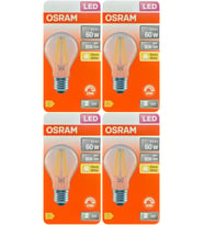 (4 Adet) Osram 6,5W (60W) 2700K (Sarı Işık) Dim Edilebilir E27 Duylu (Kalın Duy) Led Şeffaf Ampul