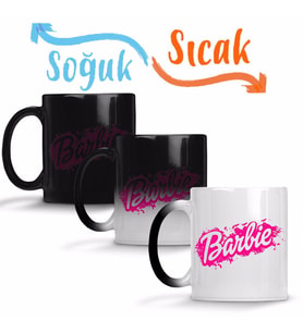 Barbie Logo 01 Sihirli Kupa Bardak Porselen