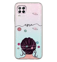 Huawei Kafasında Gezegen Tasarımlı Şeffaf Telefon Kılıfı