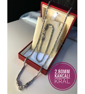 2.8mm Kancalı Kral 925 Gümüş Set • Işıklı Kutuda Sevgiliye • Eşe • Babaya Kolye Bileklik