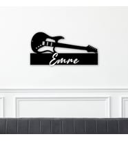 Kişiye Özel Gitar Temalı Kabartma İsimli Dekoratif Tablo