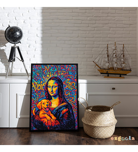 Ezgoola / Patili Dost Portre Poster Çerçevesiz / Köpek Temalı Pop Art Duvar Posteri / Ezgoola Özel Tasarım / 350 gr Kağıt / Poster