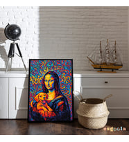 Ezgoola / Patili Dost Portre Poster Çerçevesiz / Köpek Temalı Pop Art Duvar Posteri / Ezgoola Özel Tasarım / 350 gr Kağıt / Poster