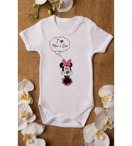 I Love Mom And Dad Organik Baskılı %100 Pamuklı Zıbın