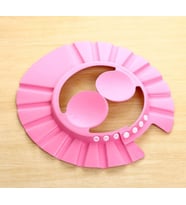 Bebek Banyo Şapkası Düğmeli Kulaklıklı Pembe