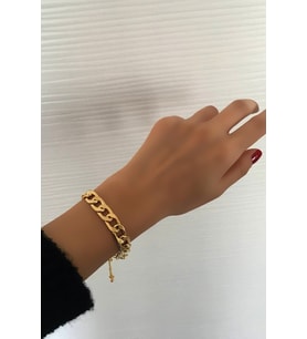 Gold 24k Altın Kaplama Klasik Zincir Bileklik Ayarlanabilir