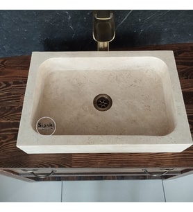Traverten Dikdörtgen Lüx Lavabo