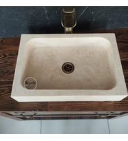 Traverten Dikdörtgen Lüx Lavabo