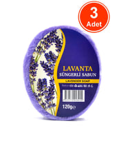 Lavanta Özlü Süngerli Sabun Banyo Duş Sabunu 120 G x 3 Adet