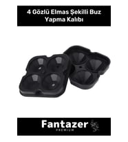 Özel Üretim 4 Gözlü Kırılmaz Esnek Silikon Kokteyl İçecek Elmas Şekilli Buz Yapma Kalıbı