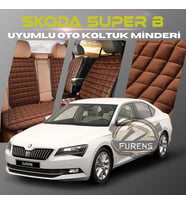 Skoda SuperB Kahverengi Renk Tay Tüyü Cepli & Terletmez Sırtlı Oto Koltuk Minder Seti - Koltuk Koruma Kılıfı (ÖN & ARKA TAM SET)