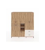 Kronos Dolap 12 Raflı 2 Çekmeceli Tek Askılı 220x59x243 Çam-Çam/Aytaşı