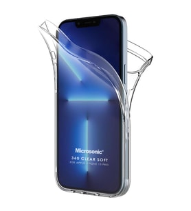 Microsonic Apple iPhone 13 Pro Kılıf 6 Tarafı Tam Full Koruma 360 Clear Soft Şeffaf (Renksiz)
