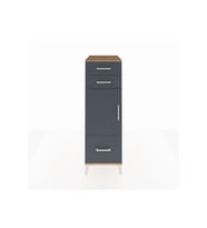 Kronos Dolap 2 Raflı 3 Çekmeceli Tek Kapaklı 44x59x134 Çam-Antrasit