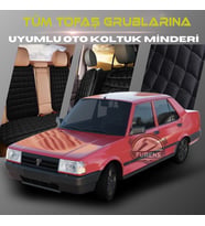 Tofaş Doğan Siyah Renk Tay Tüyü Cepli & Terletmez Sırtlı Oto Koltuk Minder Seti - Koltuk Koruma Kılıfı (ÖN & ARKA TAM SET)