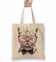 Miau Cat Kedi Bez Çanta Uzun Saplı