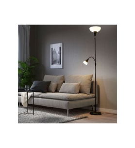E27 TÅGARP siyah-beyaz 178 cm yer lambası Metal Tek Ayaklı Siyah 2 151-200