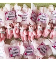 Hayaller Dükkanı 30 Adet Pembe Ayıcık Anahtarlık Bebek Şekeri