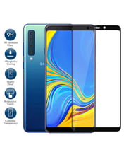 Samsung Galaxy A9 2018 Ekran Koruyucu Full Tam Kaplayan Kavisli Tempered Cam (Siyah)