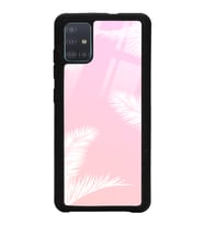 Samsung A51 Uyumlu Beyaz Palmiye Tasarımlı Glossy Telefon Kılıfı