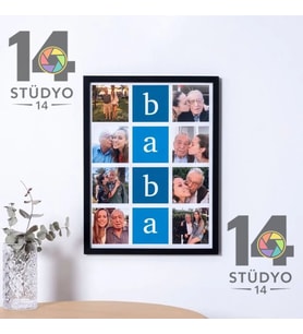Stüdyo 14 Çerçeveli 8 Resimli Kişiselleştirilebilir Kolaj Anı Tablo - Babaya Hediye - Sevgiliye Hediye -Anneye Hediye