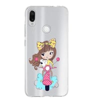 Xiaomi Redmi Note 7 Uyumlu Kapak Vespagirl Tasarımlı Şeffaf Silikon Kılıf
