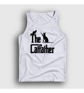 Presmono Unisex Beyaz The Catfather Hediye Kedi Babası Atlet 534489tt (Beyaz)