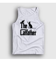 Presmono Unisex Beyaz The Catfather Hediye Kedi Babası Atlet 534489tt (Beyaz)