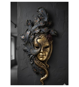 Dekoratif Maske Pano Duvar Heykel (53X26CM)