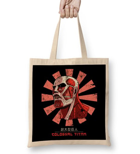 Colossal Titan Retro Japanese Bez Çanta Uzun Saplı