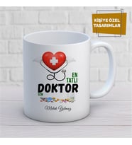Kişiye Özel İsim Yazılabilir Tatlı Doktor Kupa Bardak